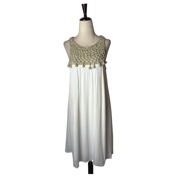 Lilly Pulitzer Dress Women Small White Gold Crochet Rachelle Mini Preppy Coastal - Picture 2 of 11